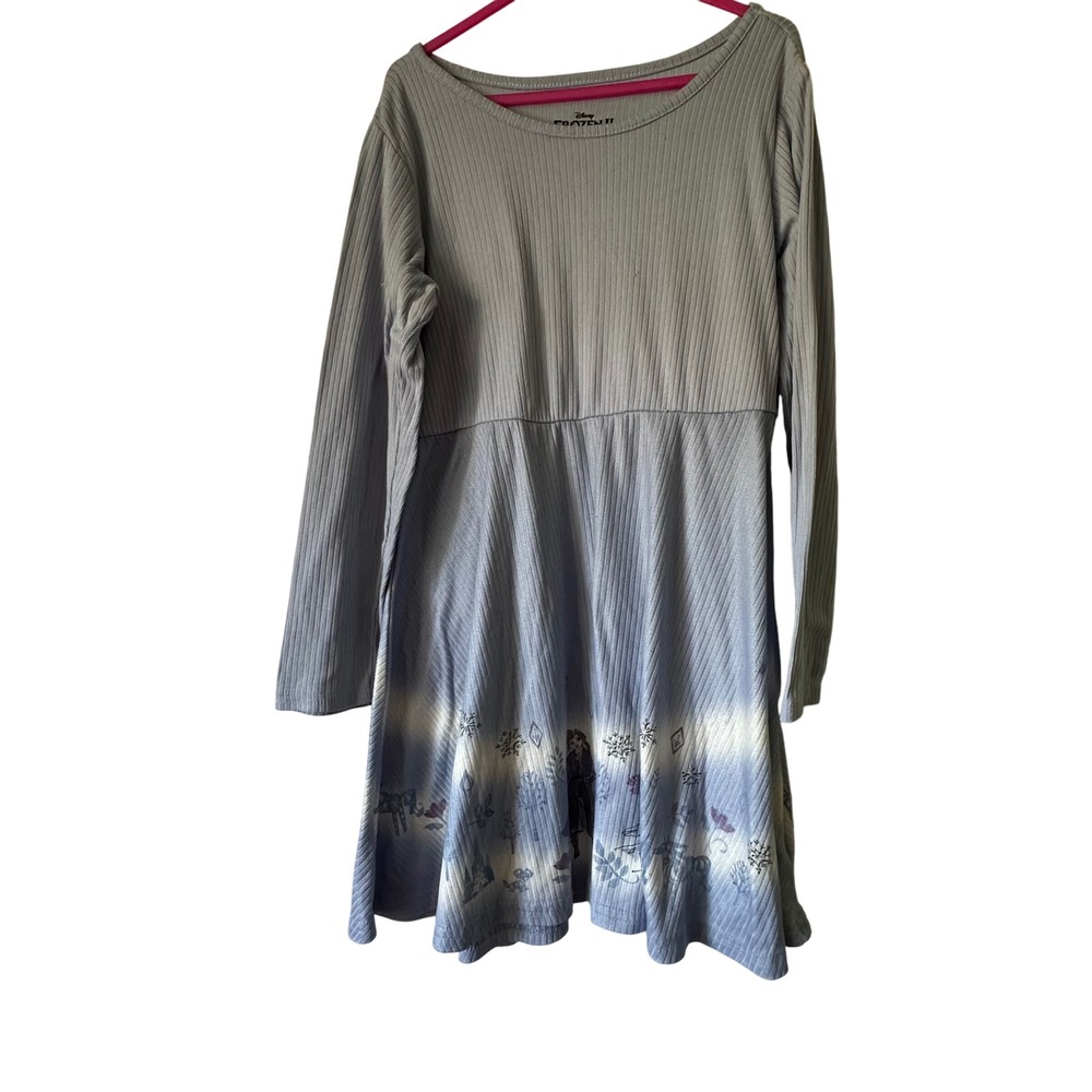 Disney Frozen 2 Dress Long Sleeve Blue Girls Size 6X‎ Anna Elsa